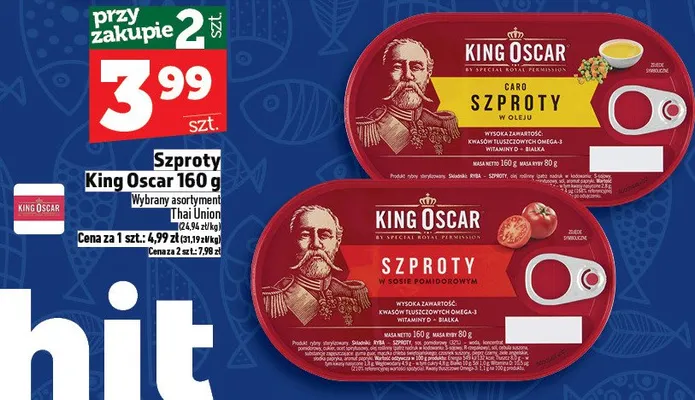 Szproty King Oscar promocja w TOPAZ