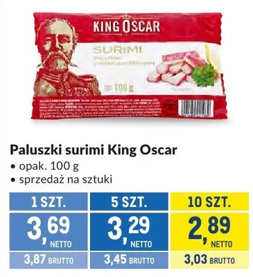 Paluszki surimi King Oscar promocja w Makro