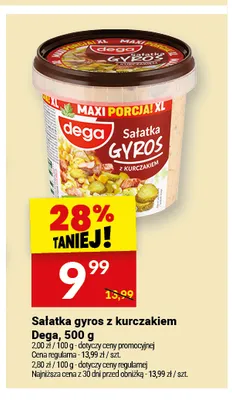 Sałatka gyros z kurczakiem Dega promocja w Twój Market