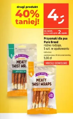 Przysmaki dla psa Pure Breed Meaty Twist Wraps with Real Duck promocja w Dealz