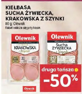 Kiełbasa sucha żywiecka Olewnik promocja w Stokrotka