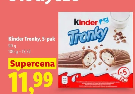 Wafelki Kinder Tronky 5-pak promocja w Lidl