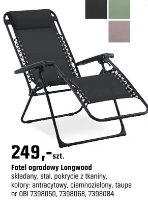 Fotel ogrodowy Longwood promocja w OBI