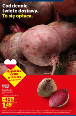Buraki czerwone luzem promocja w Lidl