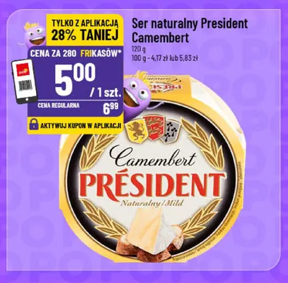 Ser naturalny Camembert Président promocja w POLOmarket