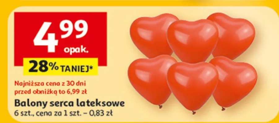 Balony serca lateksowe promocja w Auchan