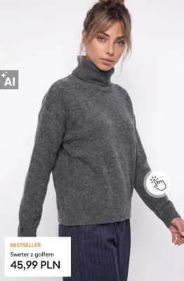 Sweter z golfem promocja w Sinsay