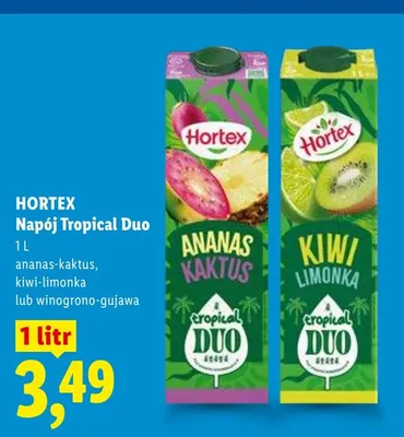 Napój Tropical Duo Hortex winogrono-gujawa promocja w Lidl