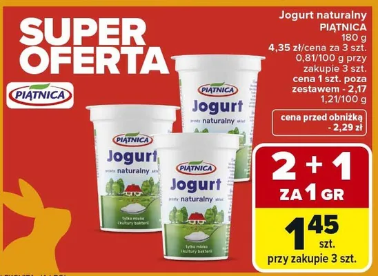 Jogurt naturalny promocja w Carrefour