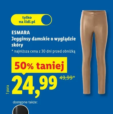 Legginsy damskie o wygładzie skóry promocja w Lidl