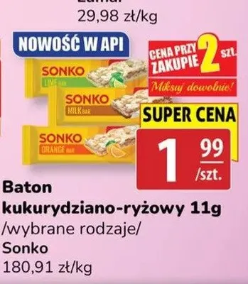 Baton kukurydziano-ryżowy Sonko Orange promocja w API Market