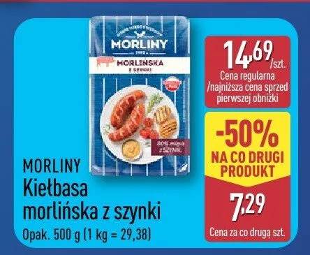 Kiełbasa Morliny morlińska z szynki promocja w Aldi