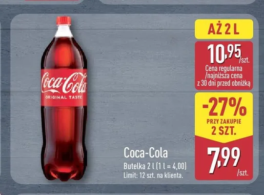 Napój gazowany Coca-Cola Original Taste promocja w Aldi