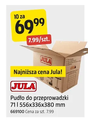 Pudło do przeprowadzki Jula 10-pak 71 l promocja w Jula
