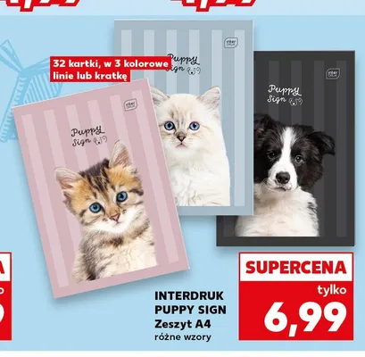 Zeszyt A4 Interdruk Puppy Sign promocja w Kaufland