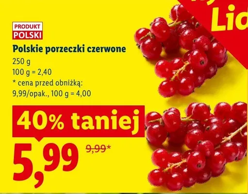 Porzeczki czerwone polskie promocja w Lidl
