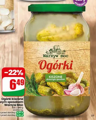 Ogórki kiszone domowym sposobem Warzyw Moc promocja w Dino