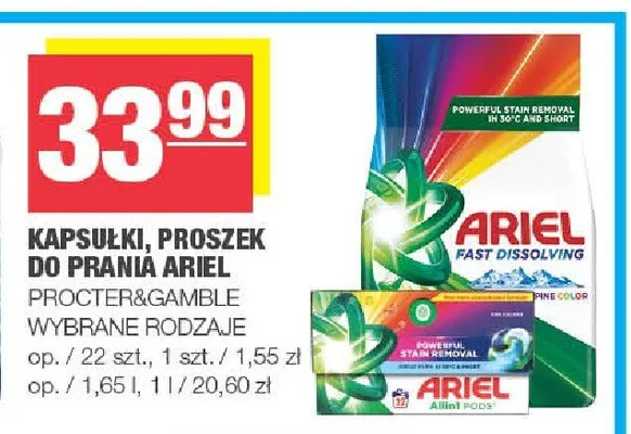 Kapsułki do prania Ariel Procter&Gamble promocja w SPAR