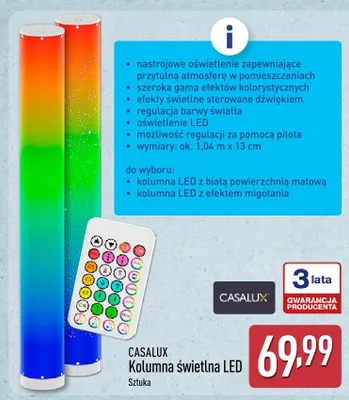 Kolumna świetlna LED promocja w Aldi