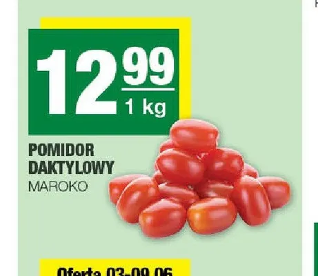 Pomidor daktylowy Maroko promocja w SPAR