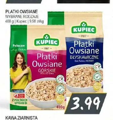 Płatki owsiane błyskawiczne Kupiec promocja w Słoneczko