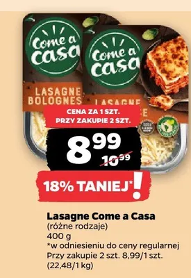 Lasagne Come a Casa różne rodzaje promocja w Netto