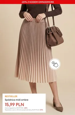 Spódnica midi ombre promocja w Sinsay
