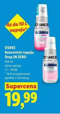 Koncentrat napoju Oshee Drop IN ZERO Vitamin Water promocja w Lidl
