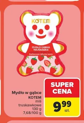 Mydło w gąbce Kotem miś truskawkowe promocja w Carrefour