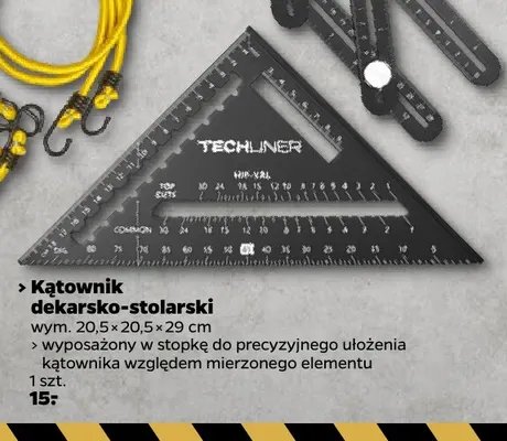 Kątownik dekarsko-stolarski Techliner promocja w Netto