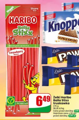 Żelki Haribo Balla Stixx truskawka promocja w Dino