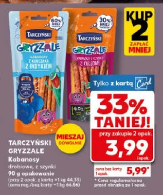 Kabanosy Gryzzale z szynki promocja w Kaufland