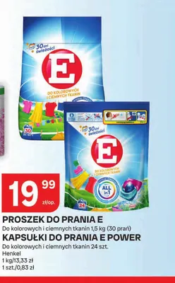 Proszek do prania E Do kolorowych i ciemnych tkanin promocja w Chorten