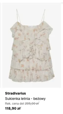 Sukienka letnia Stradivarius beżowy promocja w Lounge by Zalando