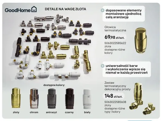 Zestaw termostatyczny dekoracyjny prosty GoodHome promocja w Castorama