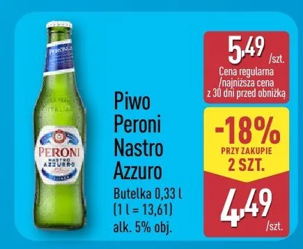 Piwo Peroni Nastro Azzurro promocja w Aldi