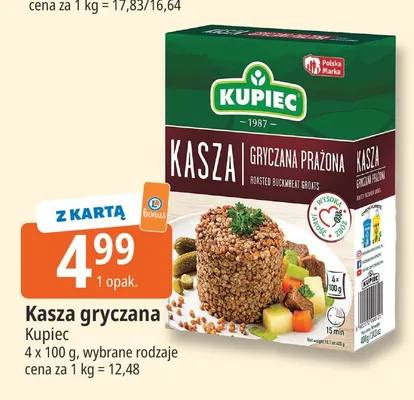Kasza gryczana prażona Kupiec promocja w Leclerc