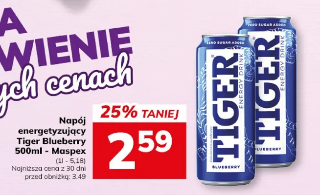 Napój energetyzujący Tiger Blueberry promocja w Hitpol