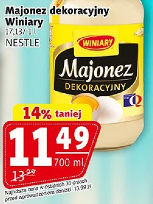 Majonez dekoracyjny Winiary NESTLÉ promocja w Prim Market