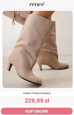 Kozaki z prostą cholewką Renee promocja w Renee