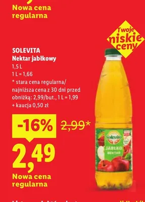 Nektar jabłkowy Solevita promocja w Lidl