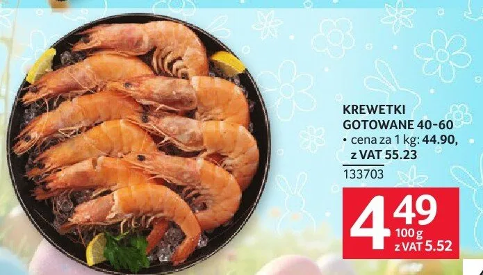 Krewetki gotowane 40-60 promocja w Selgros