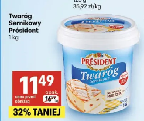 Twaróg Sernikowy Président promocja w Delikatesy Centrum