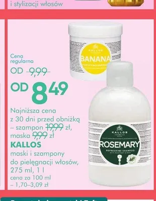 Maska do włosów Kallos Banana promocja w Super-Pharm