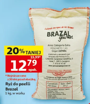 Ryż do paelli Brazal w worku promocja w Auchan