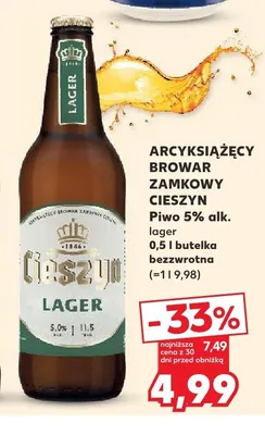 Piwo Cieszyn Lager promocja w Kaufland