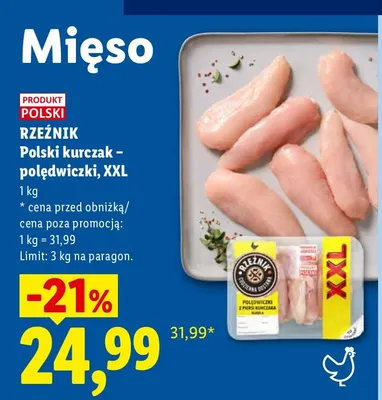 Polski kurczak polędwiczki XXL Rzeźnik promocja w Lidl