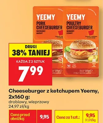 Cheeseburger z ketchupem drobiowy promocja w Biedronka