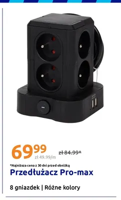 Przedłużacz Pro-max 8 gniazdek promocja w Action