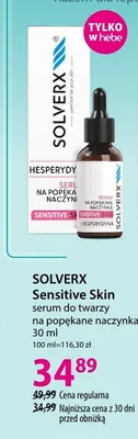 Serum do twarzy Solverx Sensitive Skin na popękane naczynka promocja w Hebe